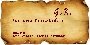 Galbavy Krisztián névjegykártya